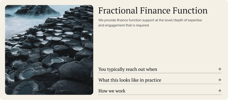 Fractional Finance Function service overview and engagement details